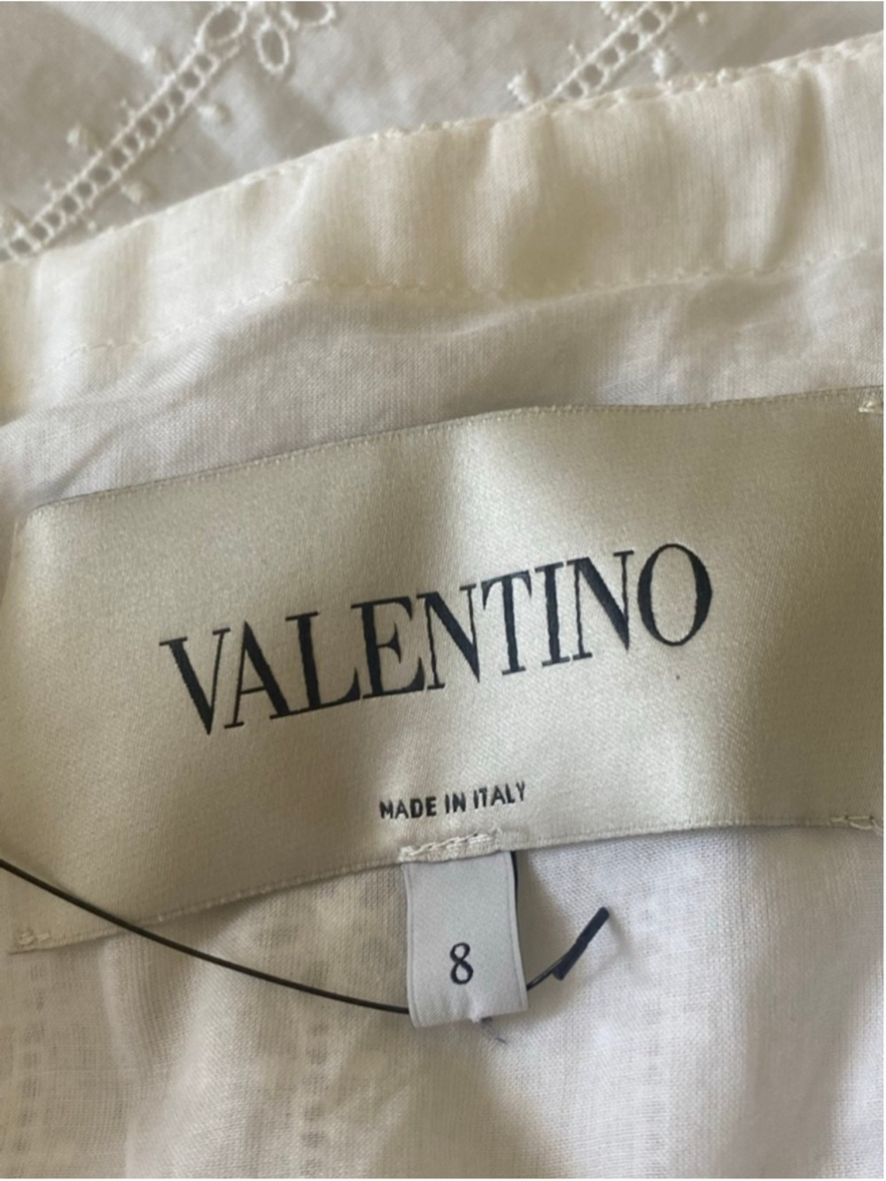 NWT Valentino White Off-Shoulder Eyelet Maxi Dress Size 8 - Picture 7 of 9